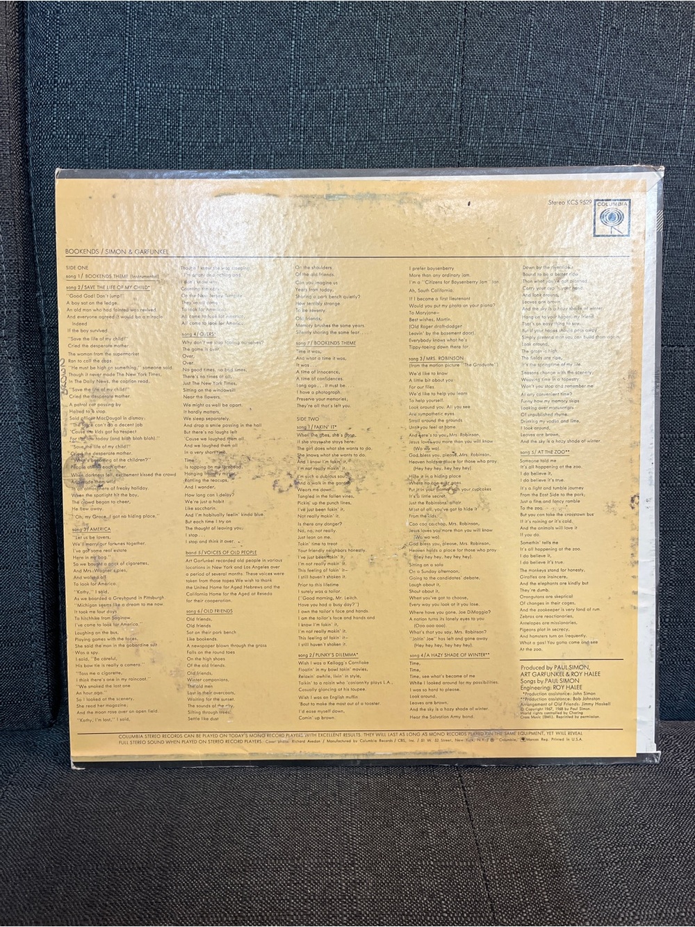 Simon & Garfunkel 'Bookends' Vinyl LP - Black & White Cover - 1968 - Picture 2 of 4